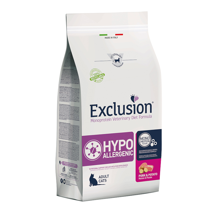 Exclusion Diet Hypoallergenic Maiale e Patata - 1,5 Kg - Crocchette Gatti Exclusion Diet Hypoallergenic Maiale e Patata - 1,5 Kg - Crocchette Gatti